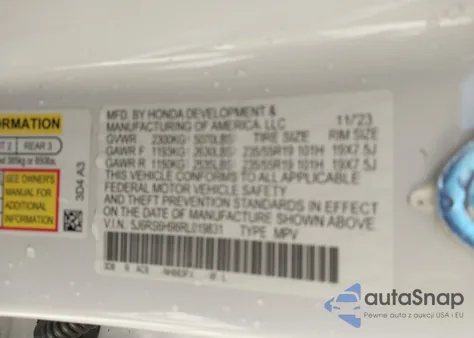 2024 Honda Cr-V Hybrid Sport Touring from USA, damaged, VIN 5J6RS6H98RL019831